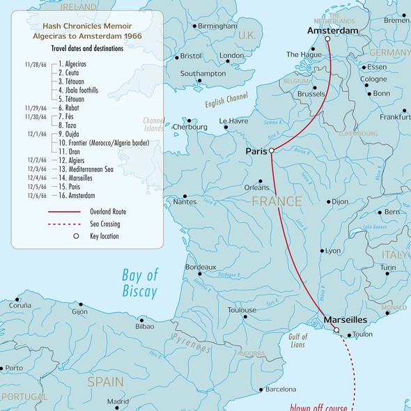Vintage illustration with the title 'Map for history book'
