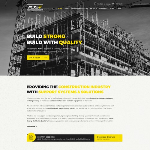 Photography website with the title 'ADSF(Al Dhabi Scaffolding & Formwork LLC))'