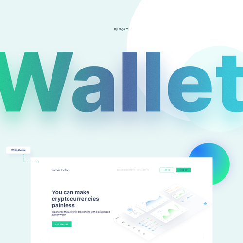 Wallet design with the title 'Crypto Wallet'