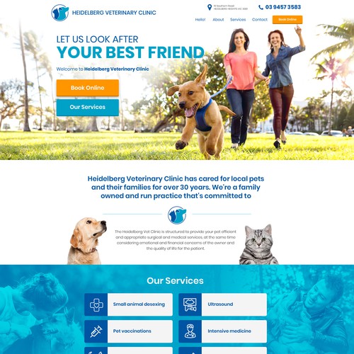Dog website with the title 'Vet Clinic'