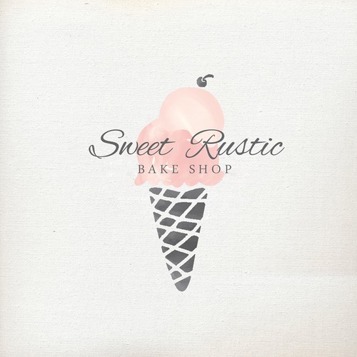 Cherry design with the title 'Chic logo for ice cream / bake shop'