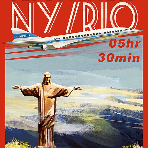 Poster artwork with the title 'Vintage Airline Poster'