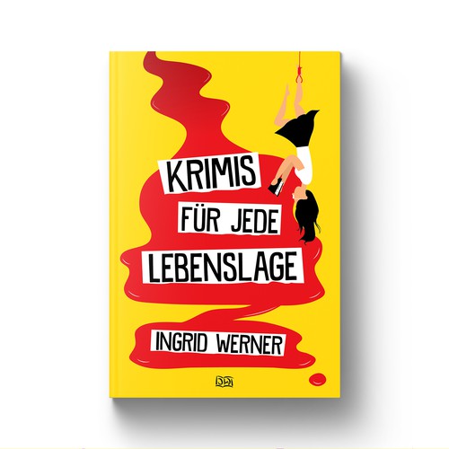 White and red design with the title 'Krimis für jede Lebenslage Book Cover'