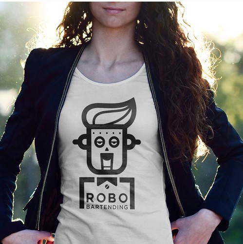 Robotics design with the title 'Robo Bartending (Bartender Robot Logo)'