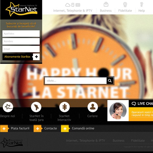Parallax website with the title 'Homepage :: StarNet - Romania'