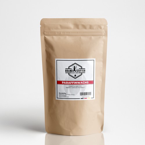 Candle label with the title 'Candle wax label design'