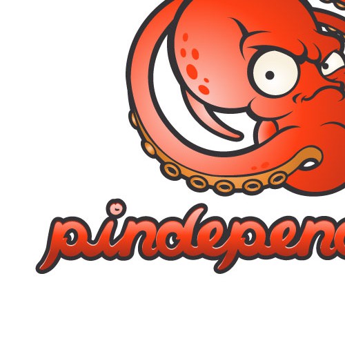 Octopus logo with the title 'Fun logo for pinback button company'