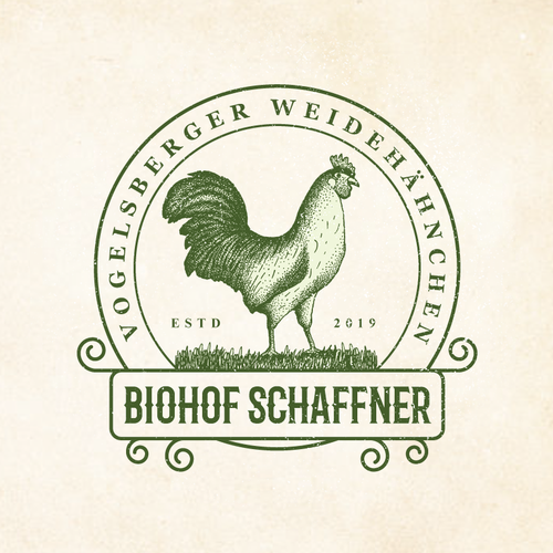 Chicken brand with the title 'Eco farm with free-range chicken needs catchy logo'