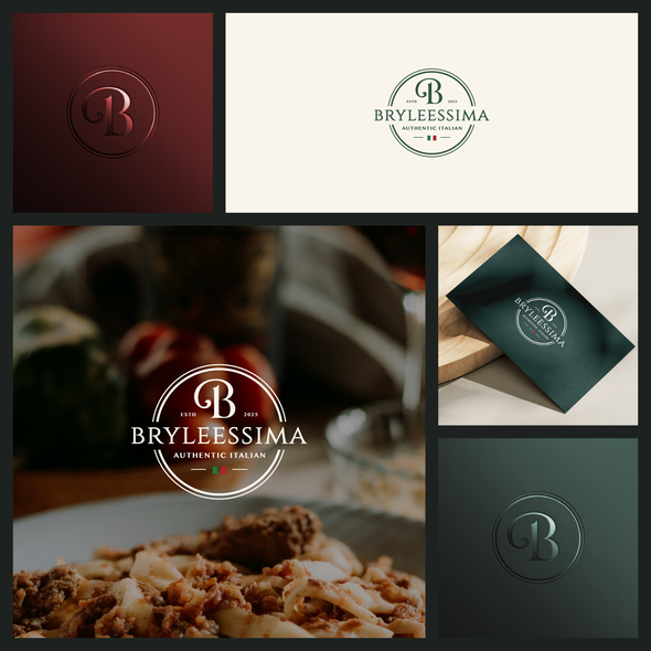 Lettering design with the title 'Authentic Italian restaurant'
