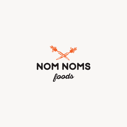 Vegetarian logo with the title 'playful logo for food blog'