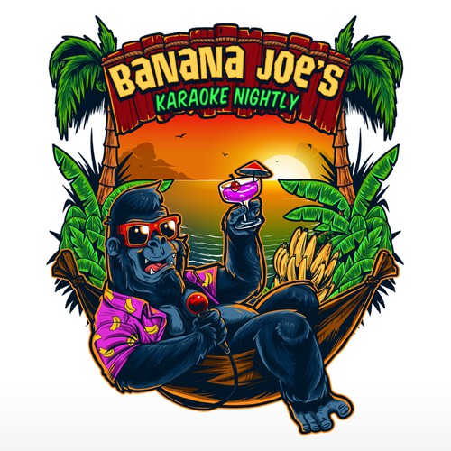 Karaoke design with the title 'Banana Joe's'