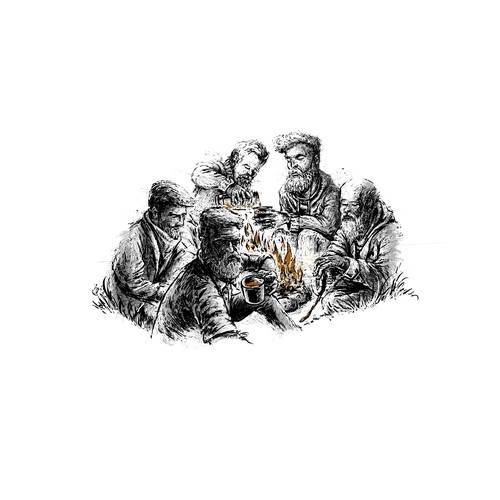 Man artwork with the title 'FAHRENHEIT 451 - book illustration'