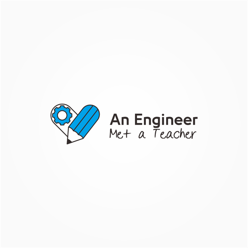 Engine design with the title 'Logo Design for An Engineer Met a Teacher'