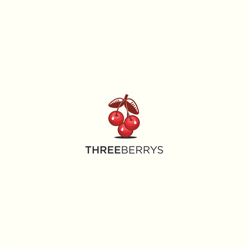 Charcoal logo with the title 'ThreeBerrys logo'