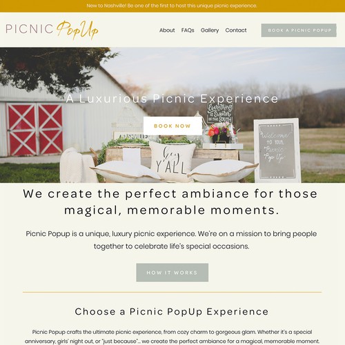 Custom website with the title 'Picnic PopUo Design'