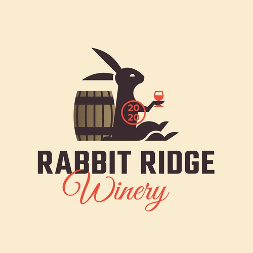 Glass brand with the title 'Rabbit Ridge Winery'