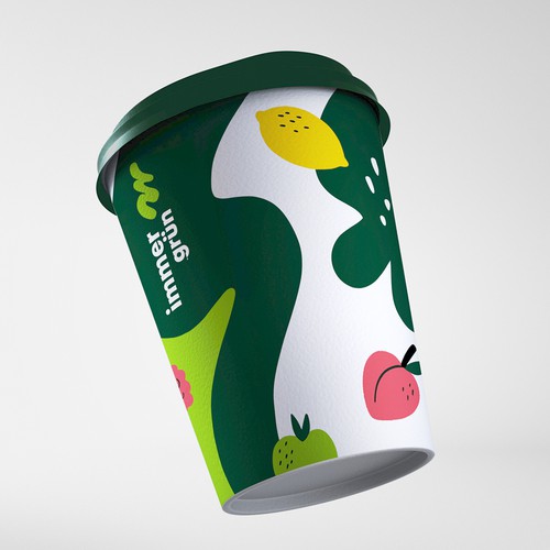 Smoothie packaging with the title 'Takeaway smoothie cup design'