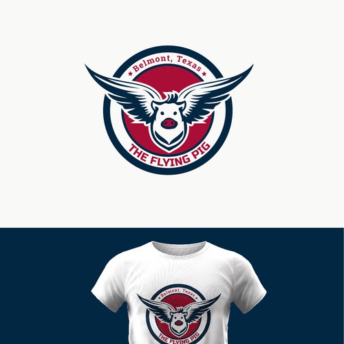 Flying logo with the title 'The Flying Pig Logo'