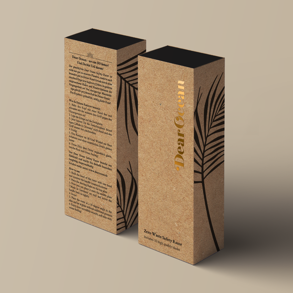 Sophisticated packaging with the title 'Dear Ocean - wordmark and packaging design'