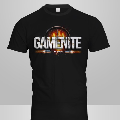 Bullet design with the title 'GAMENITE t-shirt'