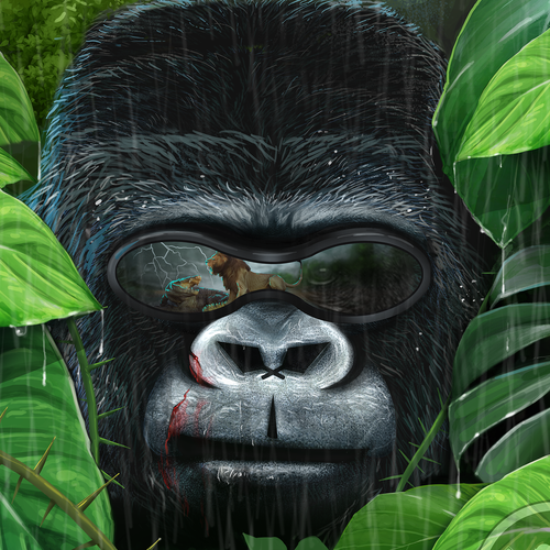 Book cover artwork with the title 'gorilla illustration'