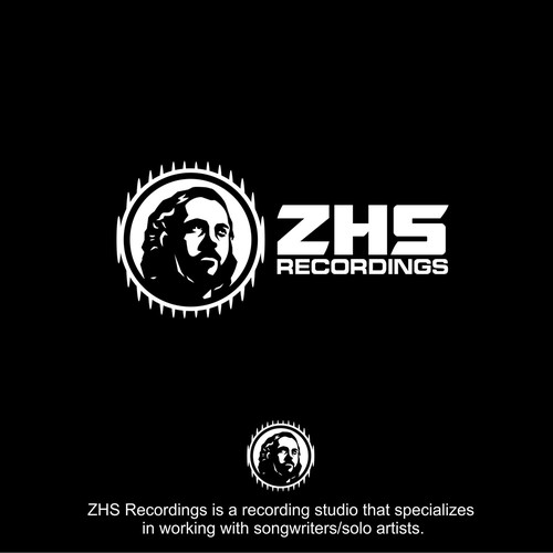 Stencil design with the title 'Logo Concept for ZHS Recordings'