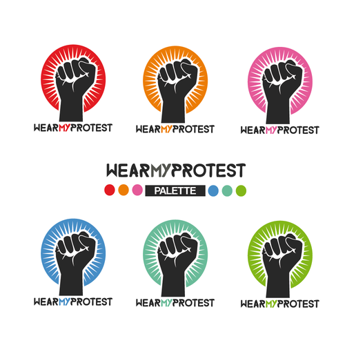 Fight logo with the title 'Colorful Fight Symbol'