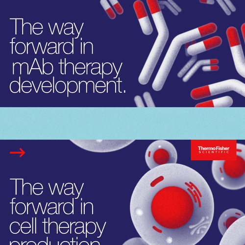 Science artwork with the title 'Antibodies and cells simple illustrations'