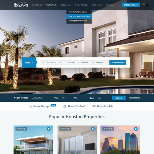 Property website with the title 'Luxury Real Estate Website Design'