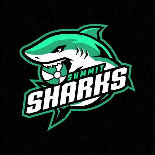 Shark logo with the title 'Summit Sharks Beachball'
