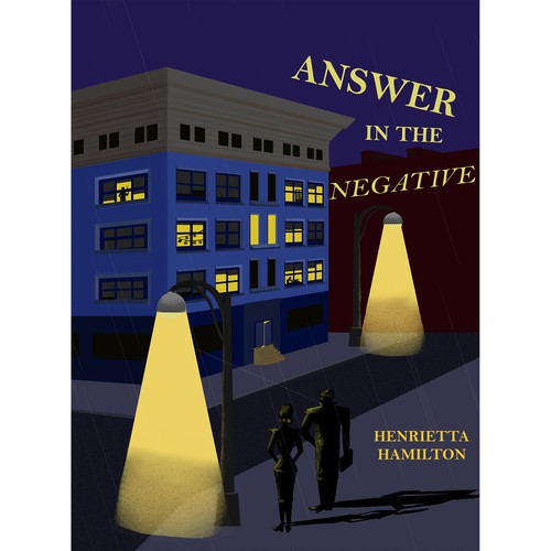 Perspective design with the title 'Book cover for retro crime novel'