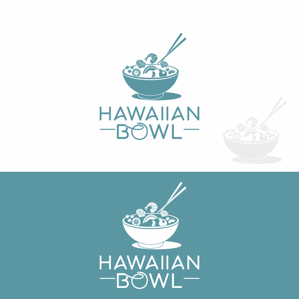 Fast food design with the title 'Logo design for Hawaiian bowl resturant'