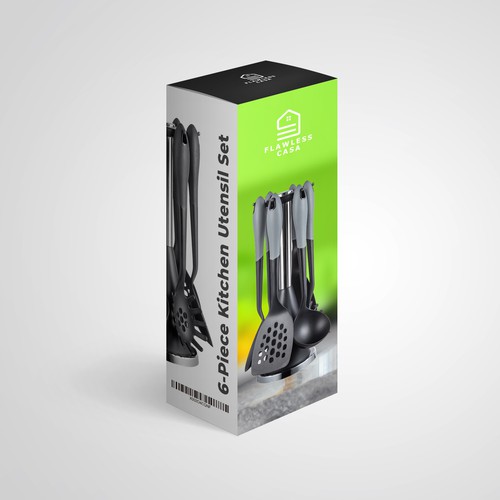 Kitchen packaging with the title 'Kitchen Utensil Set Package Design'