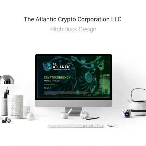 Bitcoin design with the title 'Crypto Mining Company Pitch Book Design'