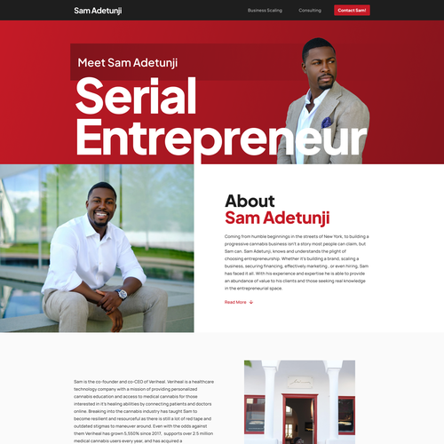 Entrepreneur website with the title 'Entrepreneur Website'