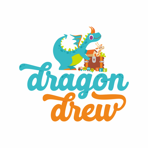 Toy logo with the title 'dragon drew'