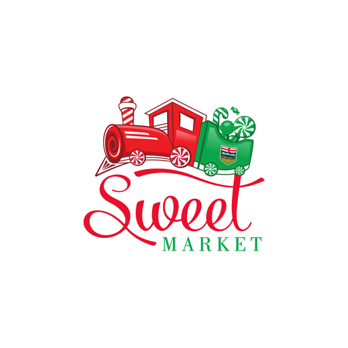 Candy store design with the title 'Logo Sweet Market'