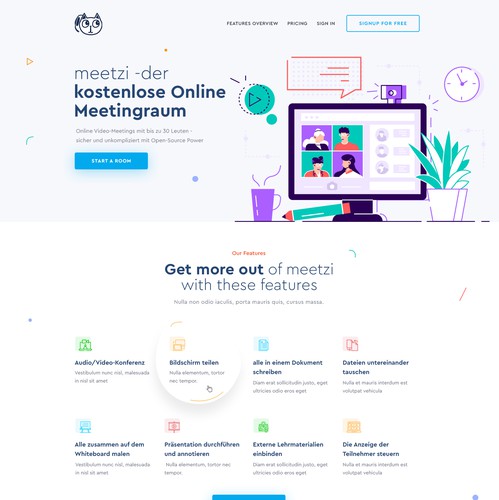 Illustration website with the title 'Meetzi'