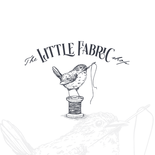 Fabric design with the title 'The Little Fabric Shop'