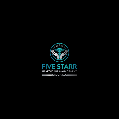 Caduceus logo with the title 'Logo design for Five Starr Healthcare Management Group'