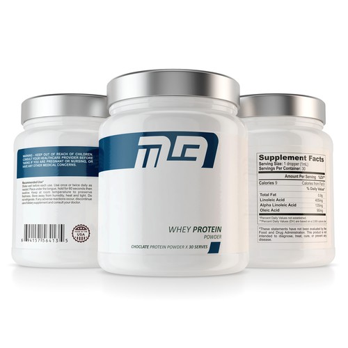 Nutrition label with the title 'Label & 3D render'