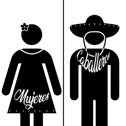 Silhouette artwork with the title 'Bathroom sign 6'