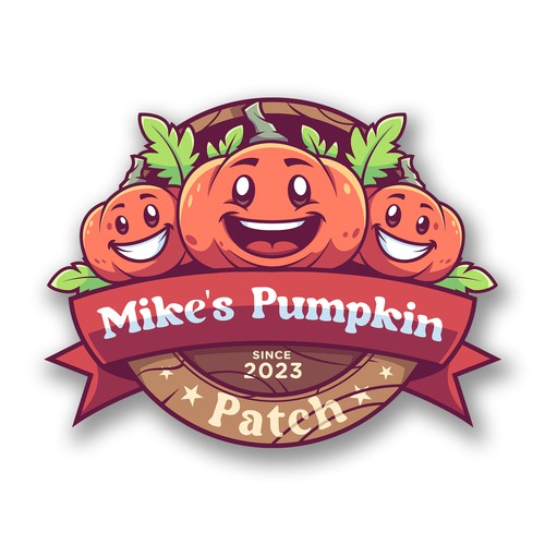 Pumpkin design with the title 'logo for Mike Pumpkin patch '
