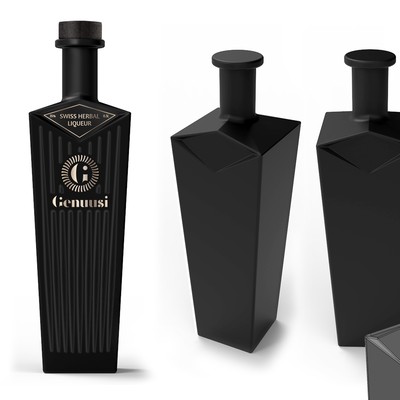 Liqueur Bottle Shape Design and Label Design