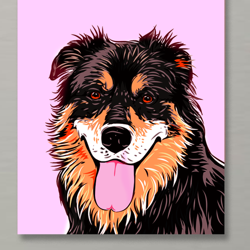 Dog artwork with the title 'Dog Portrait'