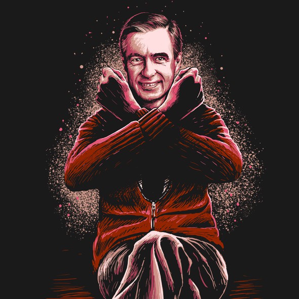 Sketch t-shirt with the title 'MR. Rogers'