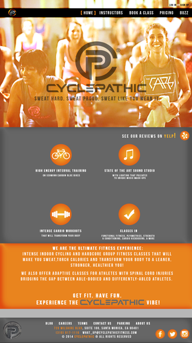 Black website with the title 'Cyclepathic homepage redo'