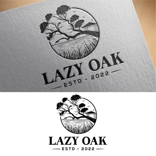 Oak tree design with the title 'Lazy Oak'