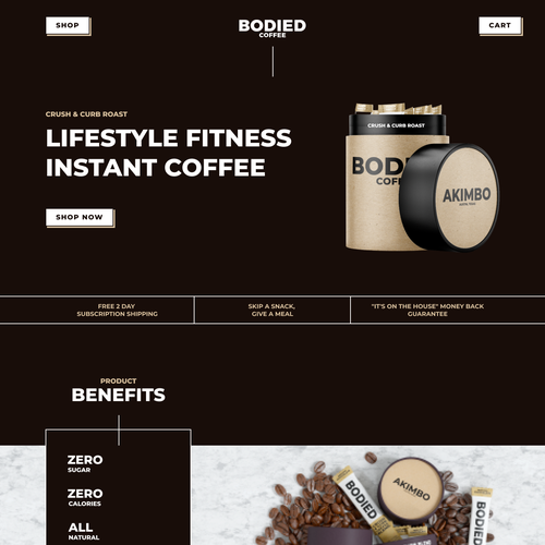 Coffee website with the title 'Coffee Web Design'
