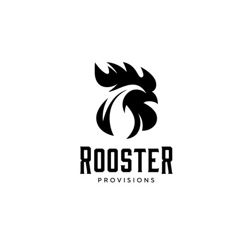 Chicken king logo with the title 'ROOSTER PROVISIONS'